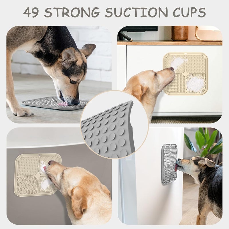 ChefAide 2 Pack Lick Mat for Dogs,Cats,Upgraded 8.5×8.5 inches Licking Mats with Suction Cups,Slow Feeder Licking Pad for Anxiety Relief and Boredom Reducer,Suitable for Dog Training Set 2 - Image 4